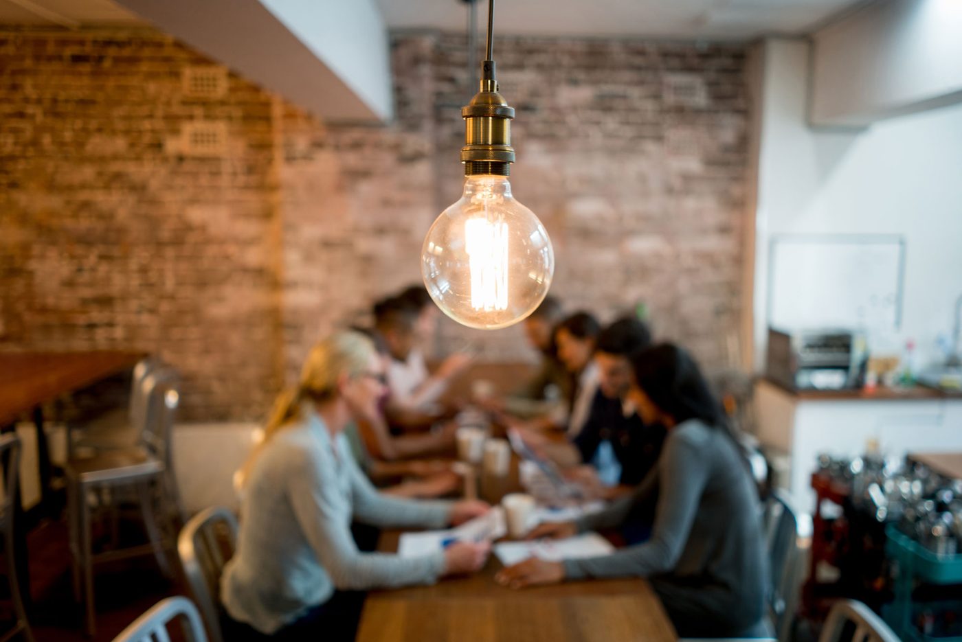 Team working around a table
